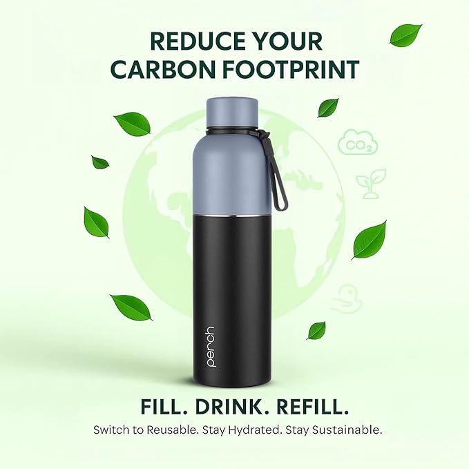 Perch Zenith ISI Certified Hot and Cold Steel Water Bottle 1 LTR